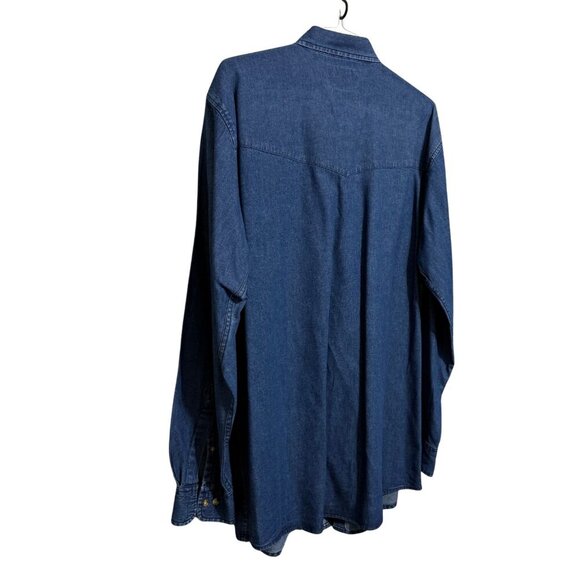 Crazy Cowboys Mens Jean Long Sleeve‎ Western Shirt - Size XL - Picture 7 of 8